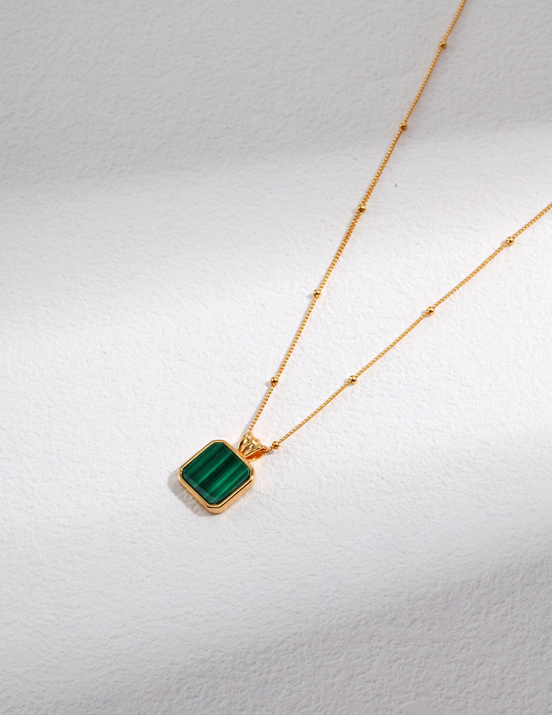 Malachite Geometric Stud Earrings