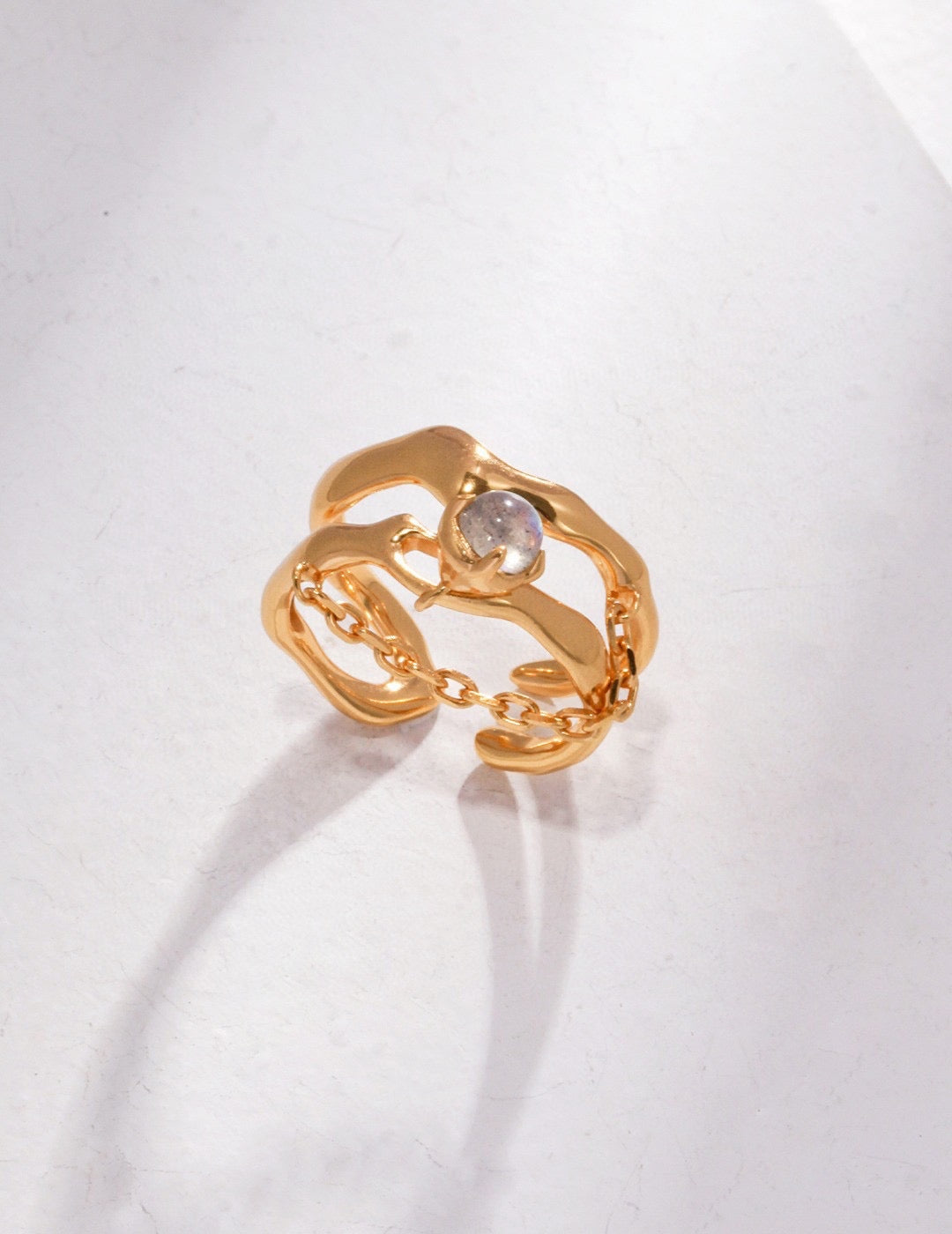 Silver Moonstone Ring