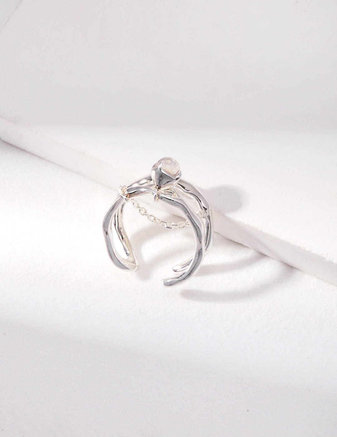 Silver Moonstone Ring