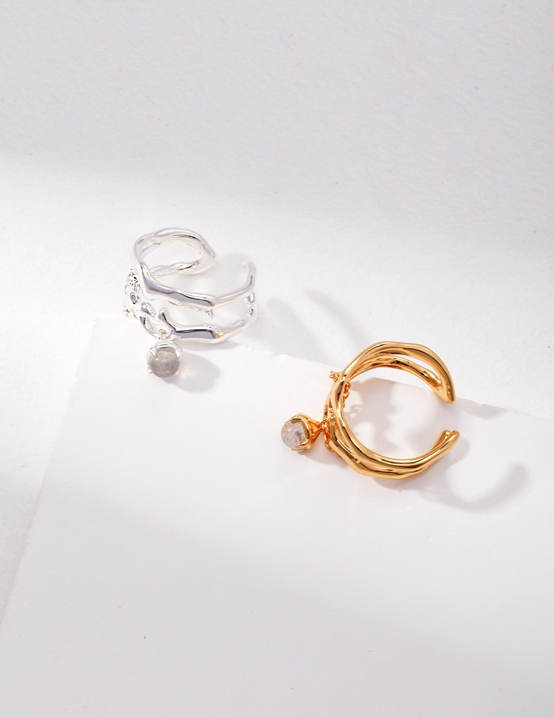Silver Moonstone Ring