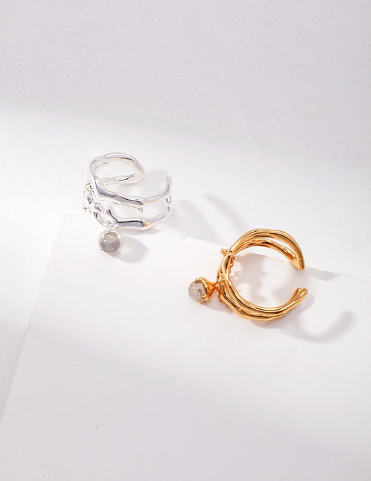 Silver Moonstone Ring