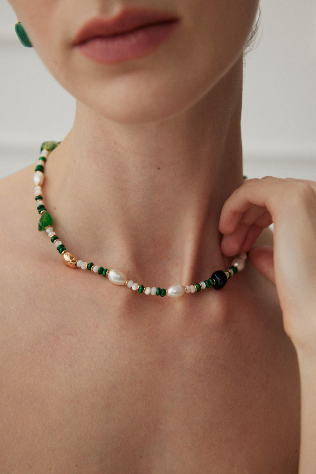 Verdant Pearl Necklace