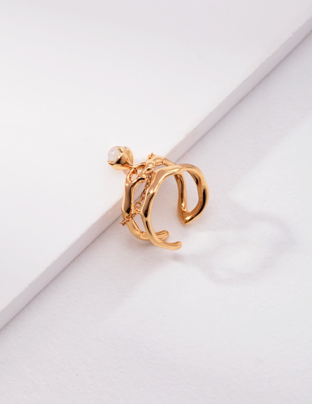 Silver Moonstone Ring